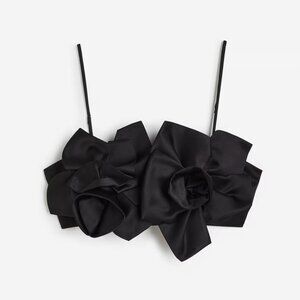 NWT H&M Satin Flower Crop Top